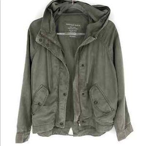 American Eagle Green Military Hooded Jacket
